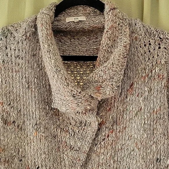 Extra Long Gray Knit Cardigan ROBE Duster Jacket By SOH Wool Alpaca Silk - Picture 7 of 12